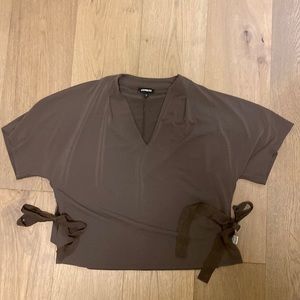 Express side tie work blouse